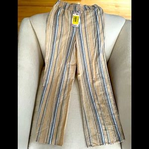 NWT Pink Rose yellow/blue/white striped pant, small